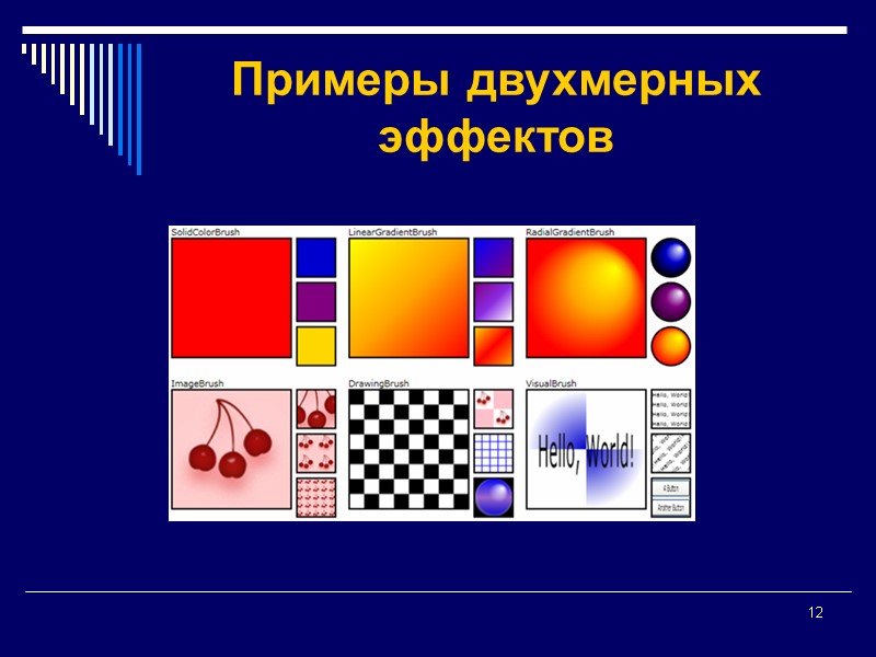 12 Примеры двухмерных эффектов